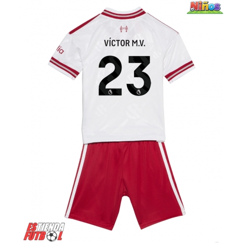 Liverpool Victor Munoz #23 Segunda Equipación Niños 2026-27 Manga Corta (+ Pantalones cortos)